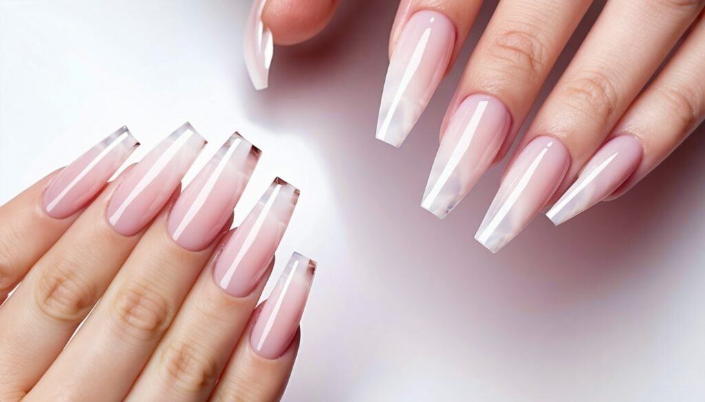clear tip acrylic nails